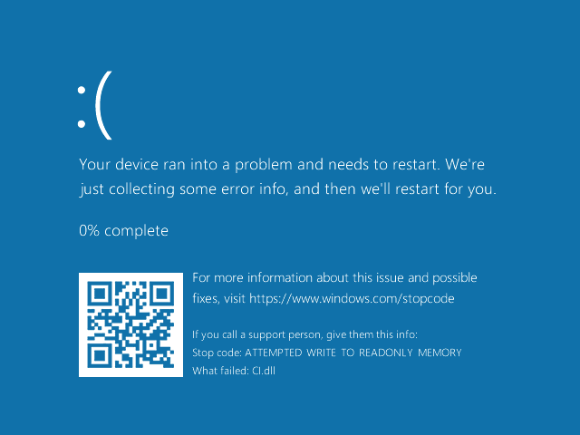 BSOD: ATTEMPTED WRITE TO READONLY MEMORY. What failed: Cl.dll